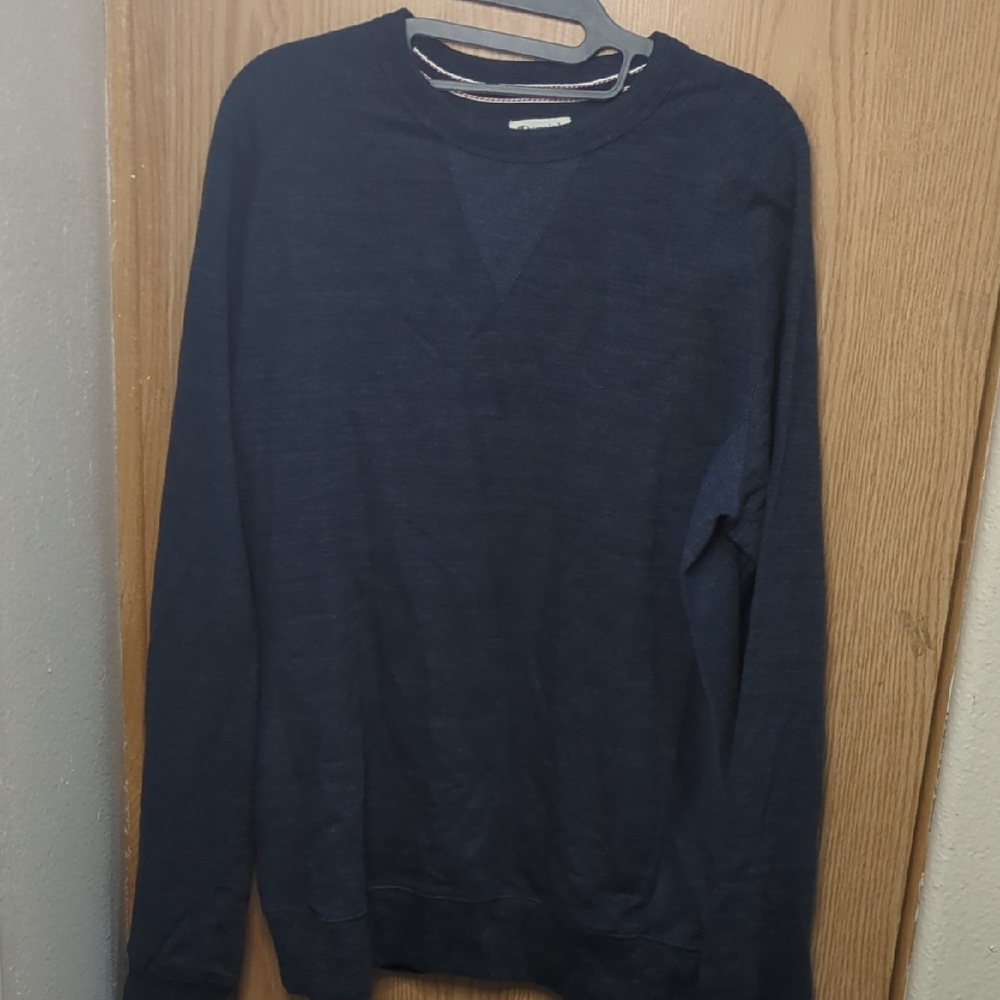 Champion Blue Crewneck Sweater with Ribbed Trim